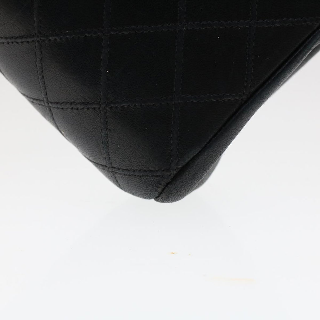 CHANEL Pouch Lamb Skin Black CC 47074