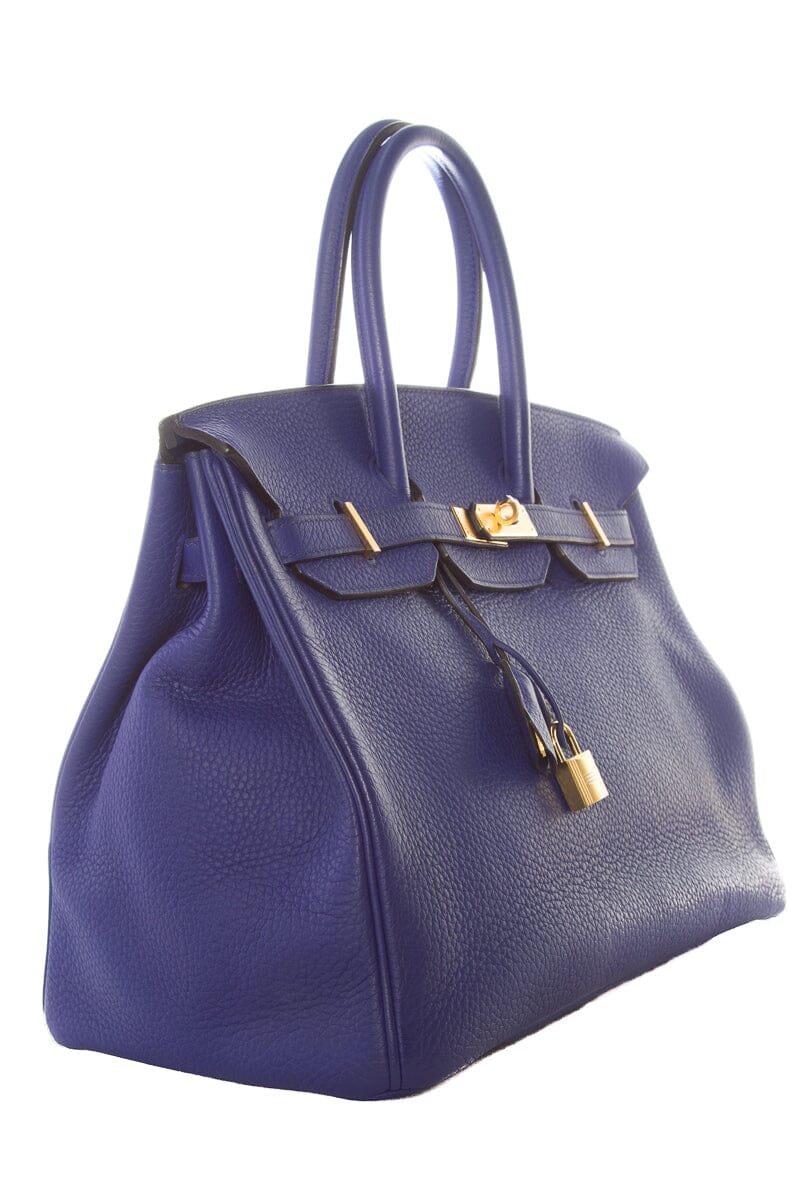 HermÃƒÆ’Ã‚Â¨s Blue Electric Birkin 35 Togo GHW  Handbag