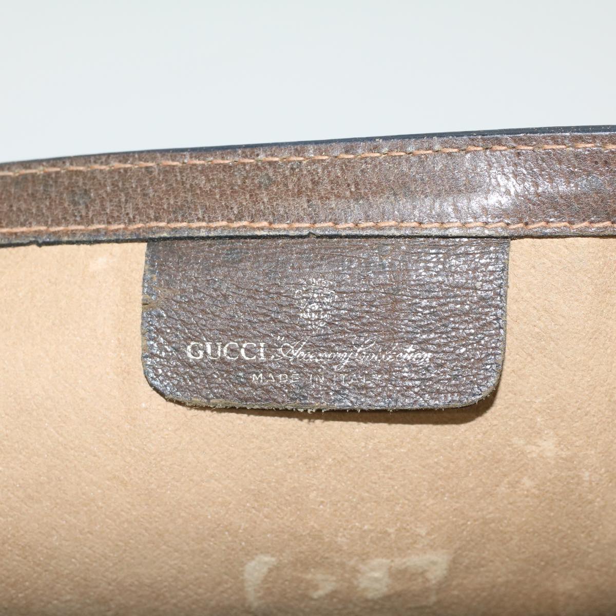 GUCCI GG Canvas Web Sherry Line Clutch Bag Beige Red 89•01•007 47106
