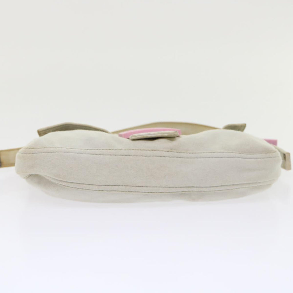 FENDI Mamma Baguette Shoulder Bag Cotton White 47107