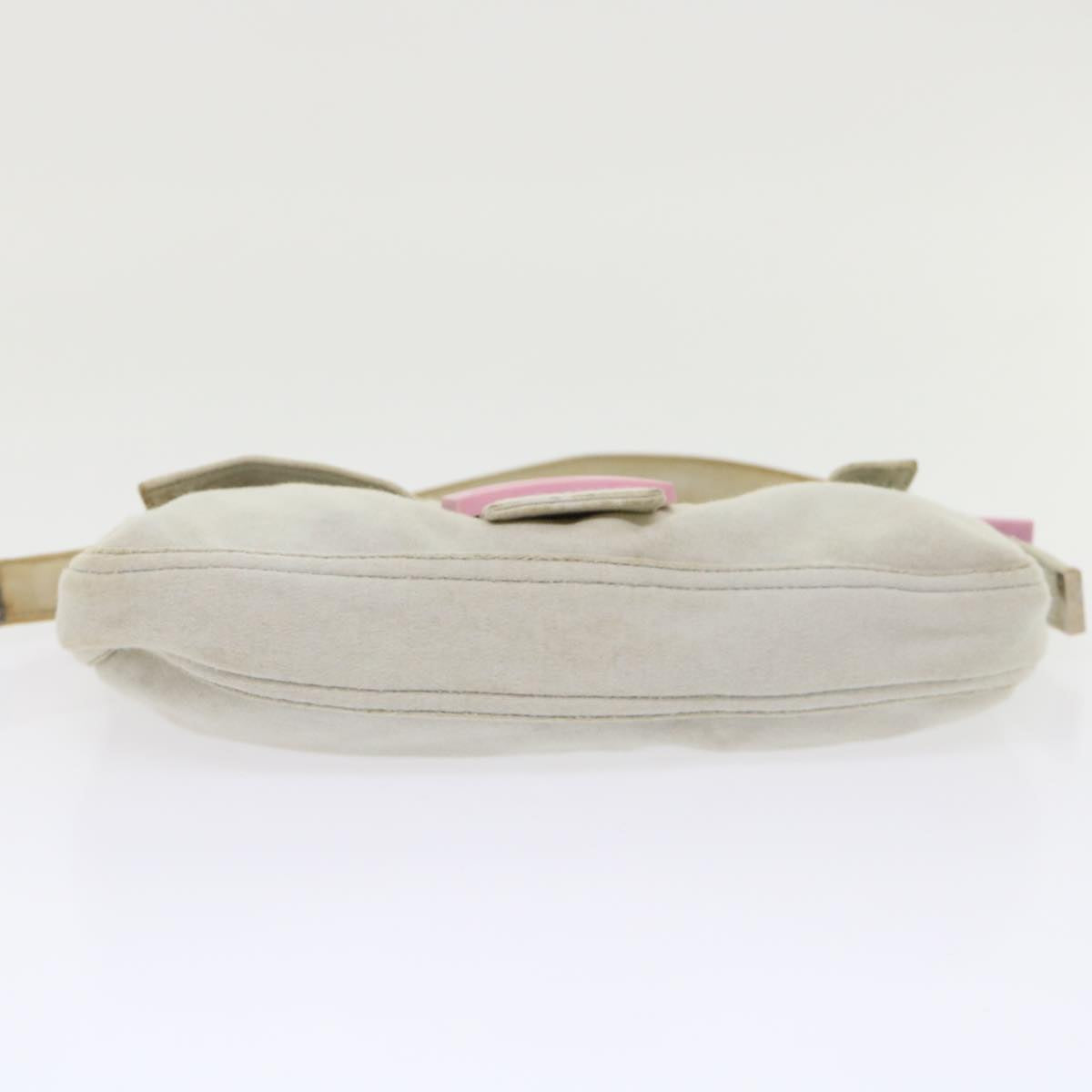 FENDI Mamma Baguette Shoulder Bag Cotton White 47107