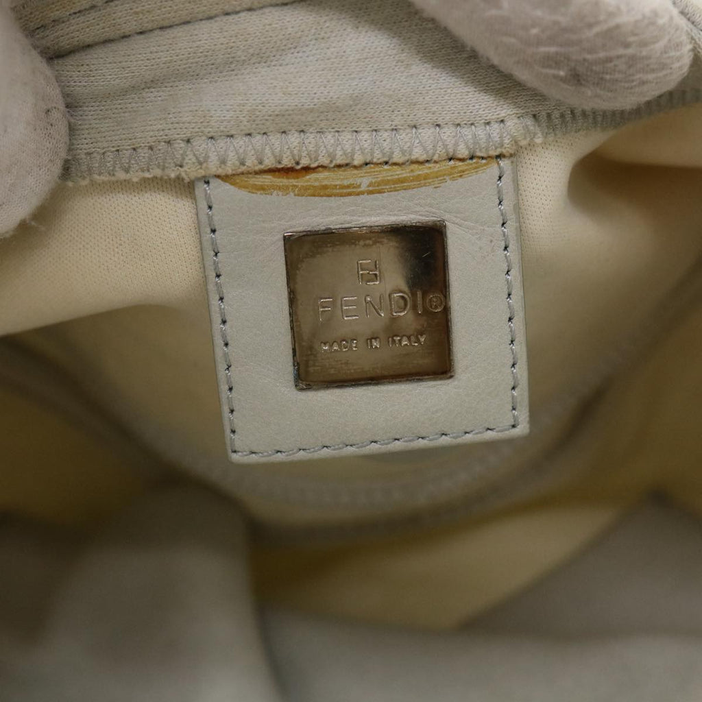 FENDI Mamma Baguette Shoulder Bag Cotton White 47107