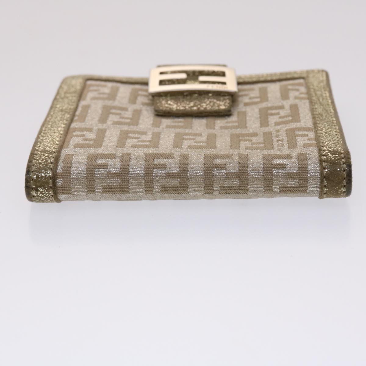 FENDI Zucchino Canvas Wallet Silver 47197