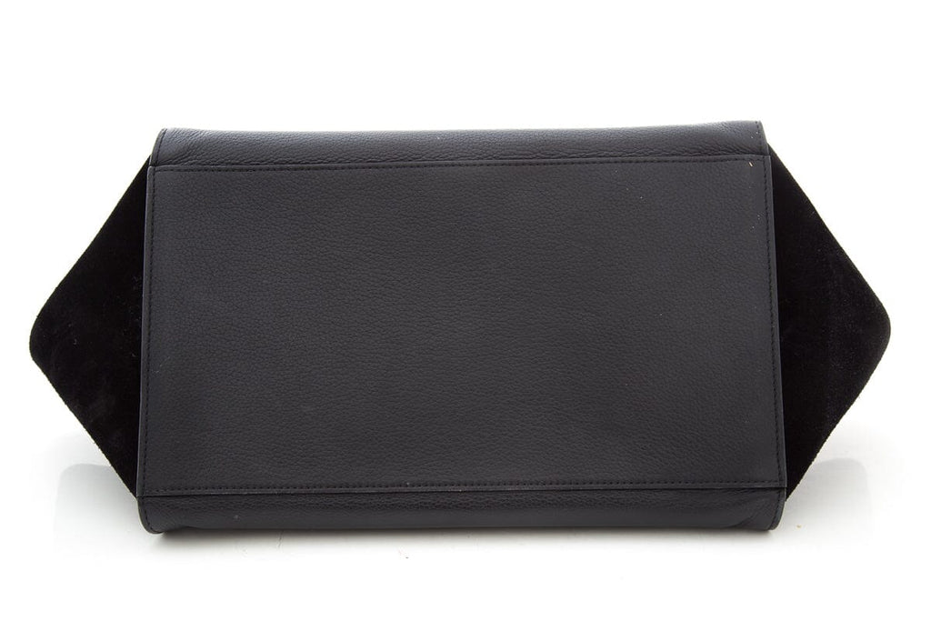 Celine Black Trapeze Double Zip Handbag