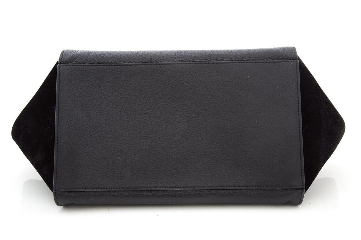 Celine Black Trapeze Double Zip Handbag