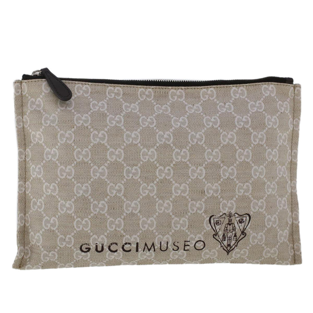 GUCCI GG Canvas Clutch Bag Gray 283400 47215