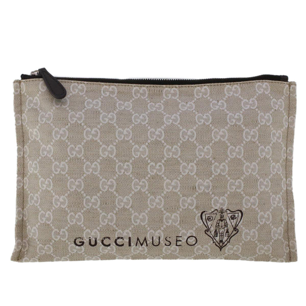 GUCCI GG Canvas Clutch Bag Gray 283400 47215