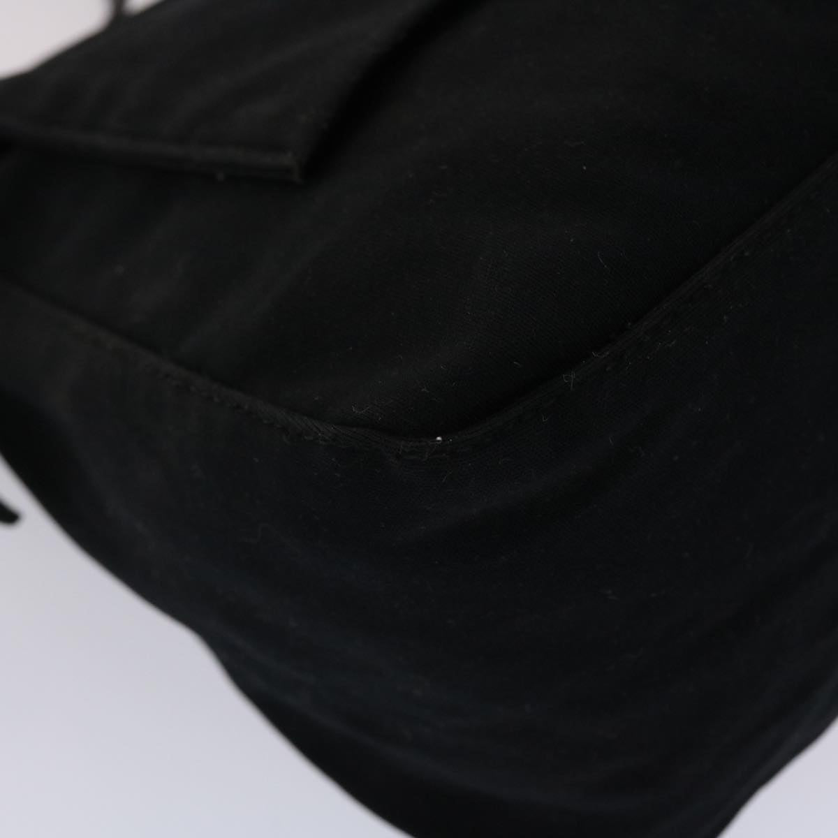 FENDI Mamma Baguette Shoulder Bag Nylon Leather Black 47383