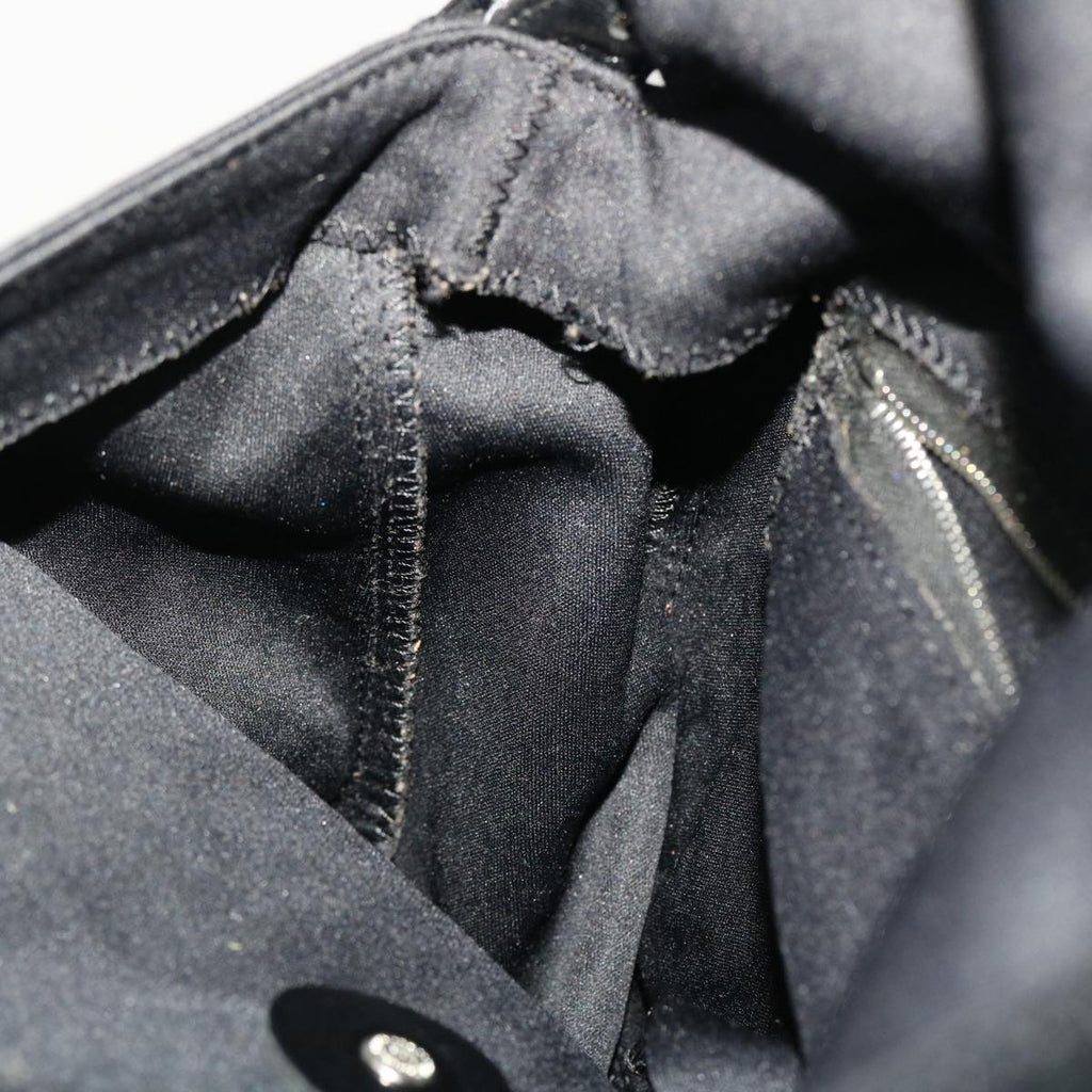 FENDI Mamma Baguette Shoulder Bag Nylon Leather Black 47383