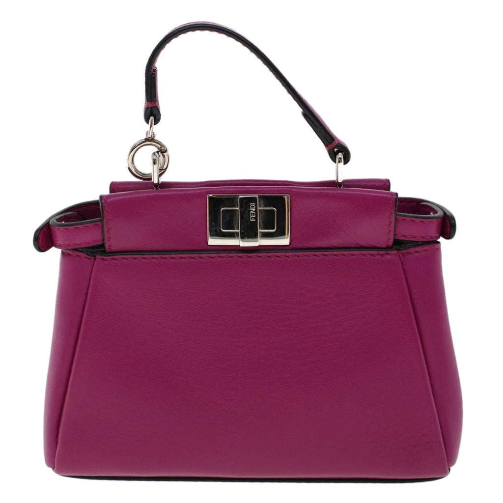 FENDI Shoulder Bag Leather Pink 47385