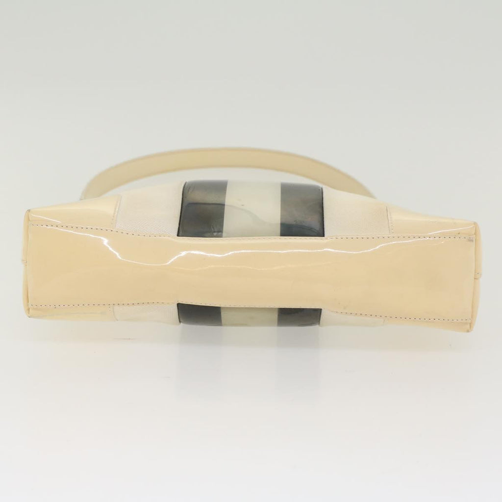 GUCCI Sherry Line Shoulder Bag Canvas Patent leather White 0014231 47407