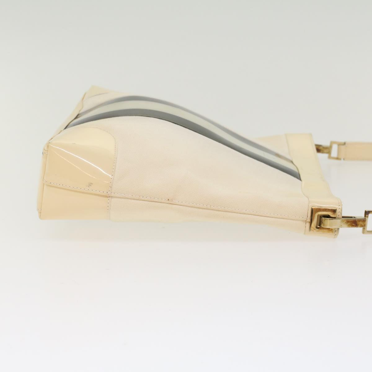 GUCCI Sherry Line Shoulder Bag Canvas Patent leather White 0014231 47407