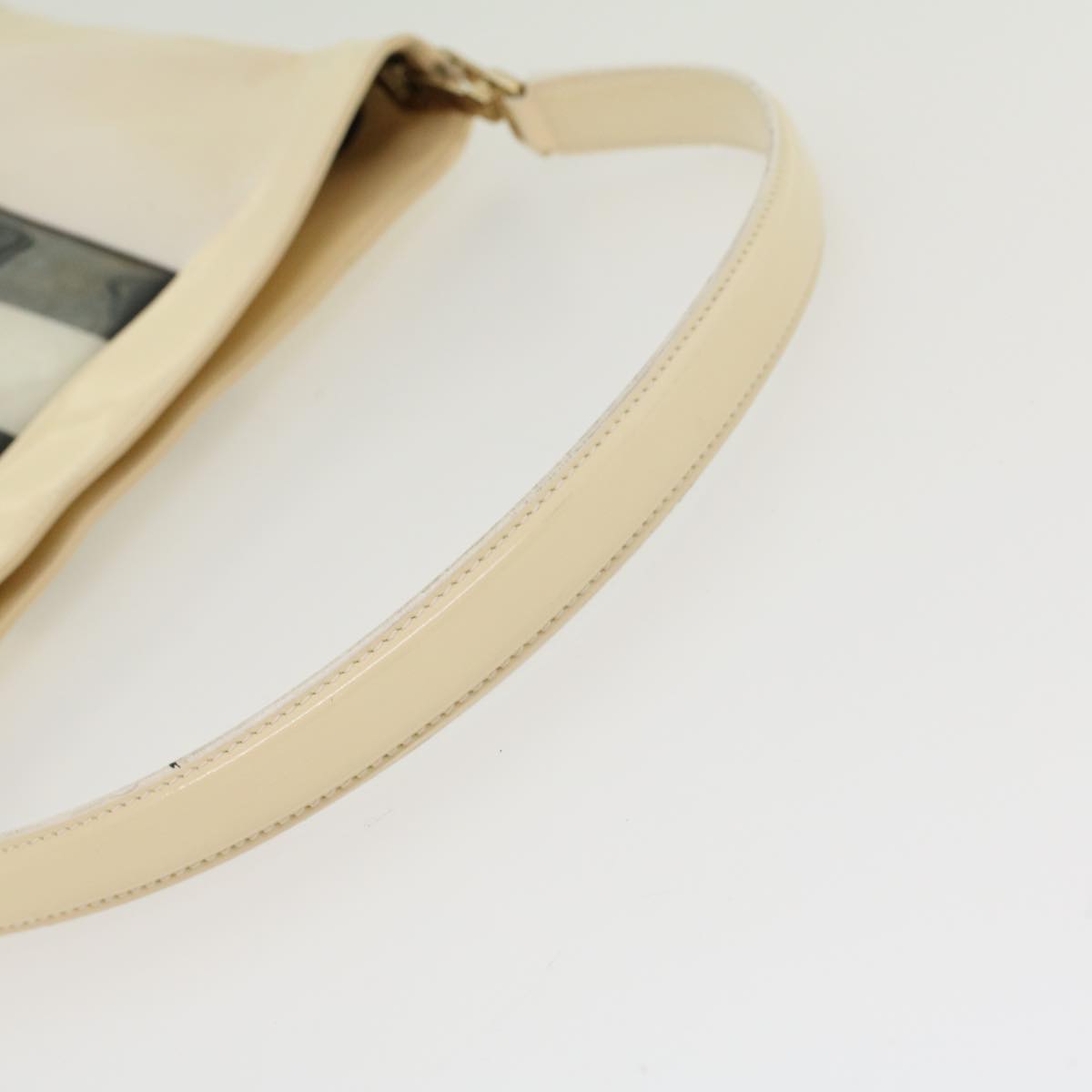 GUCCI Sherry Line Shoulder Bag Canvas Patent leather White 0014231 47407