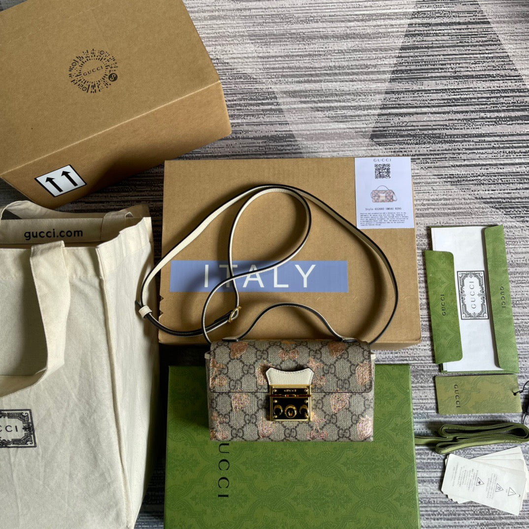 gg Padlock Mini Bag Beige For Women, Women’s Bags 7in/18cm gg