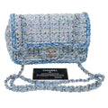 CHANEL Chain Shoulder Bag Tweed Blue CC 47496A