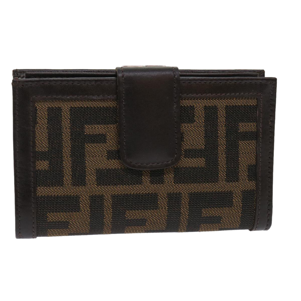 FENDI Zucca Canvas Wallet Black Brown 2251-01692-009 47535