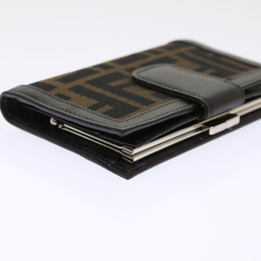 FENDI Zucca Canvas Wallet Black Brown 2251-01692-009 47535