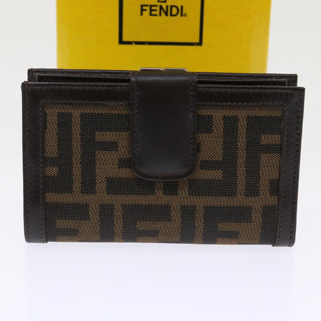 FENDI Zucca Canvas Wallet Black Brown 2251-01692-009 47535