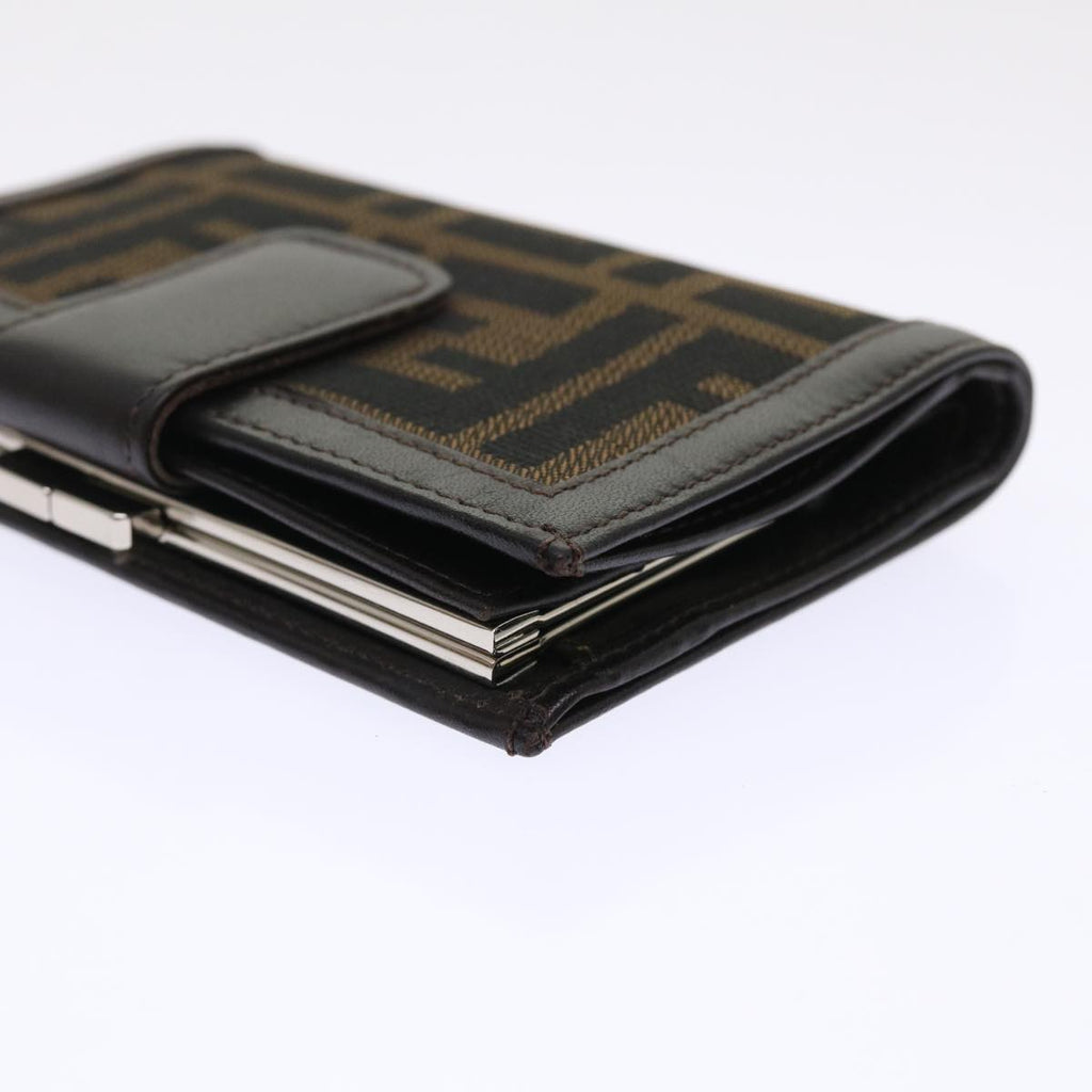 FENDI Zucca Canvas Wallet Black Brown 2251-01692-009 47535