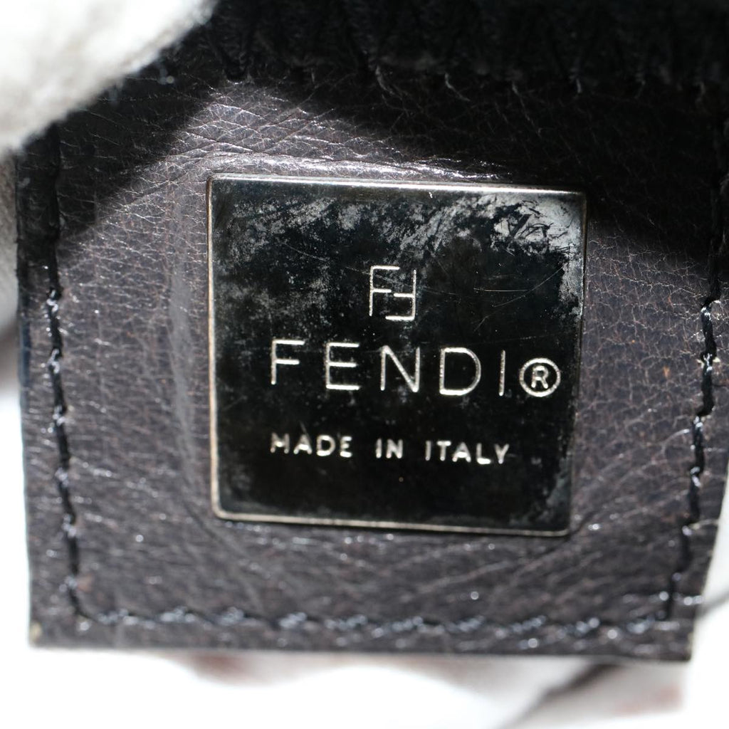 FENDI Mamma Baguette Shoulder Bag Nylon Leather Gray 2308-26325-099 47647