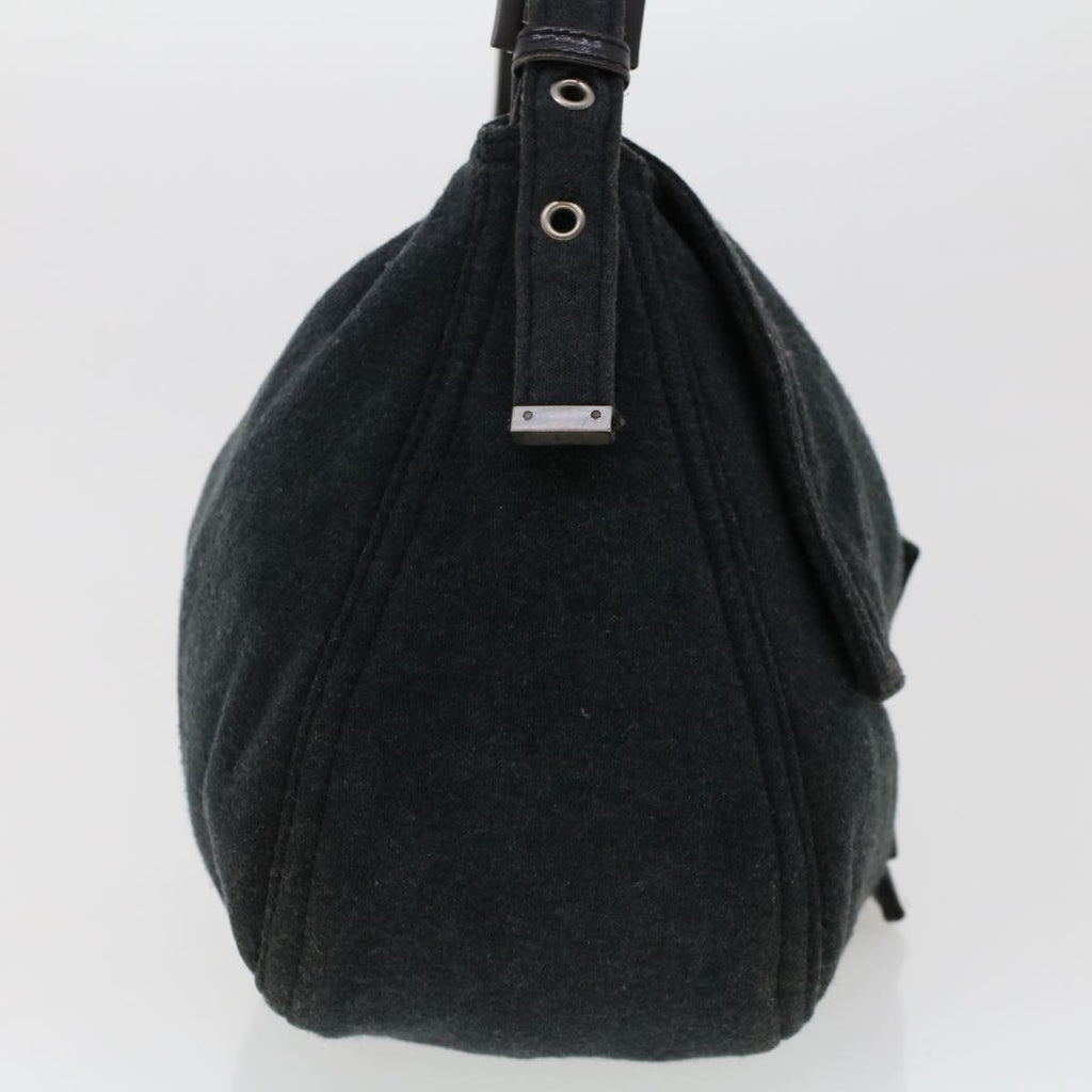 FENDI Mamma Baguette Shoulder Bag Nylon Leather Gray 2308-26325-099 47647