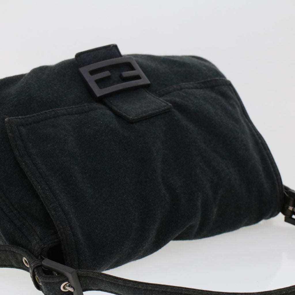 FENDI Mamma Baguette Shoulder Bag Nylon Leather Gray 2308-26325-099 47647