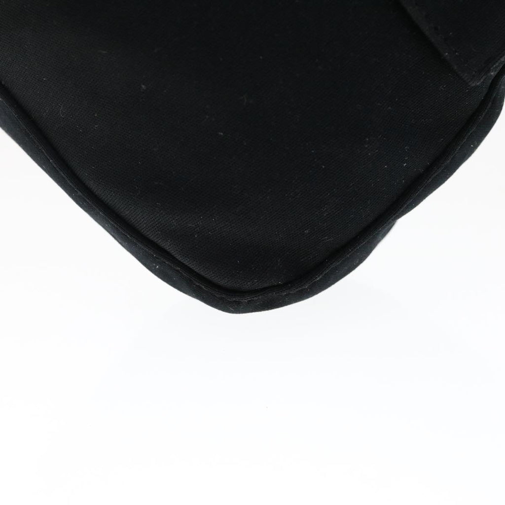 FENDI Mamma Baguette Shoulder Bag Nylon Leather Black 47648