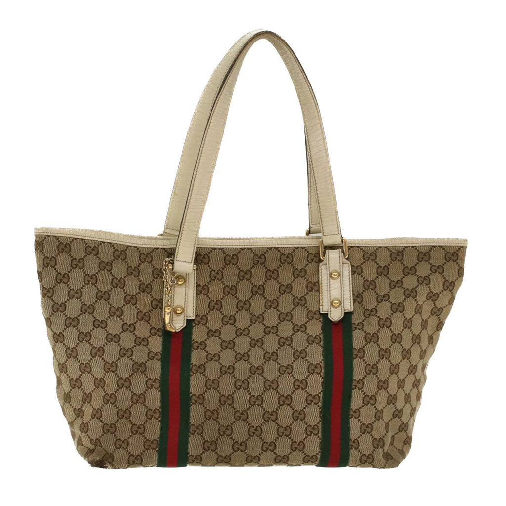 GUCCI GG Canvas Web Sherry Line Shoulder Bag Beige Red Green 139260 47709