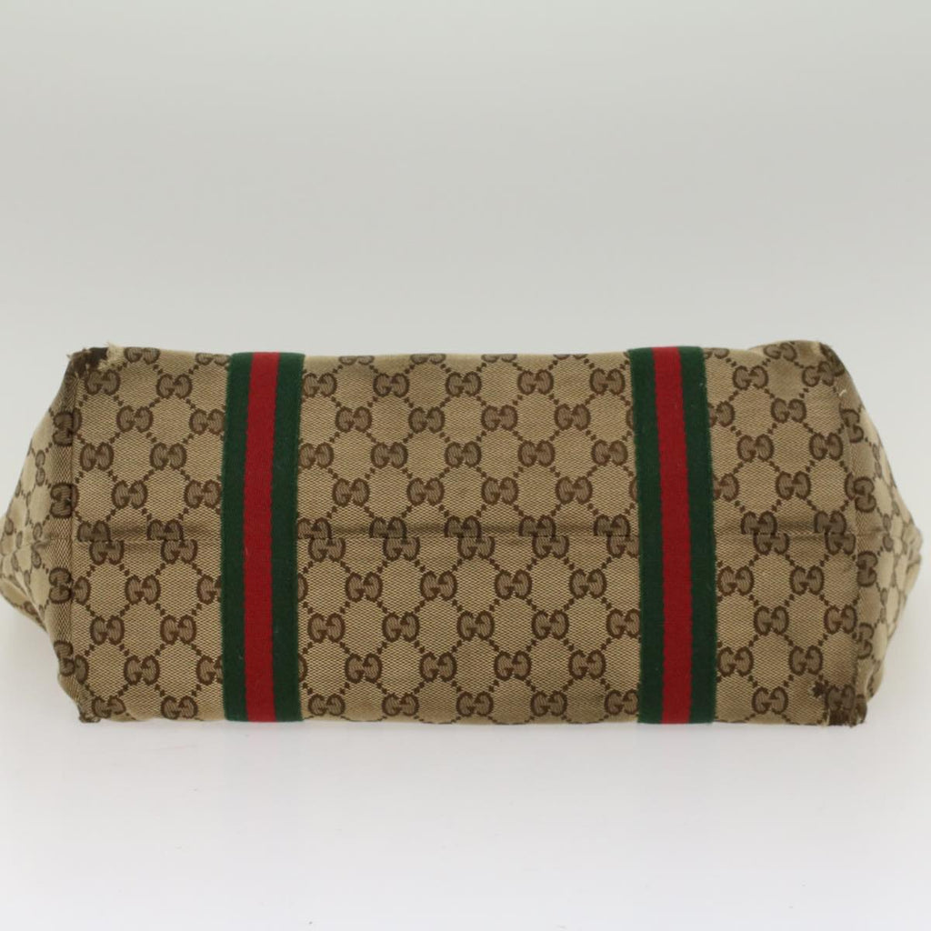 GUCCI GG Canvas Web Sherry Line Shoulder Bag Beige Red Green 139260 47709
