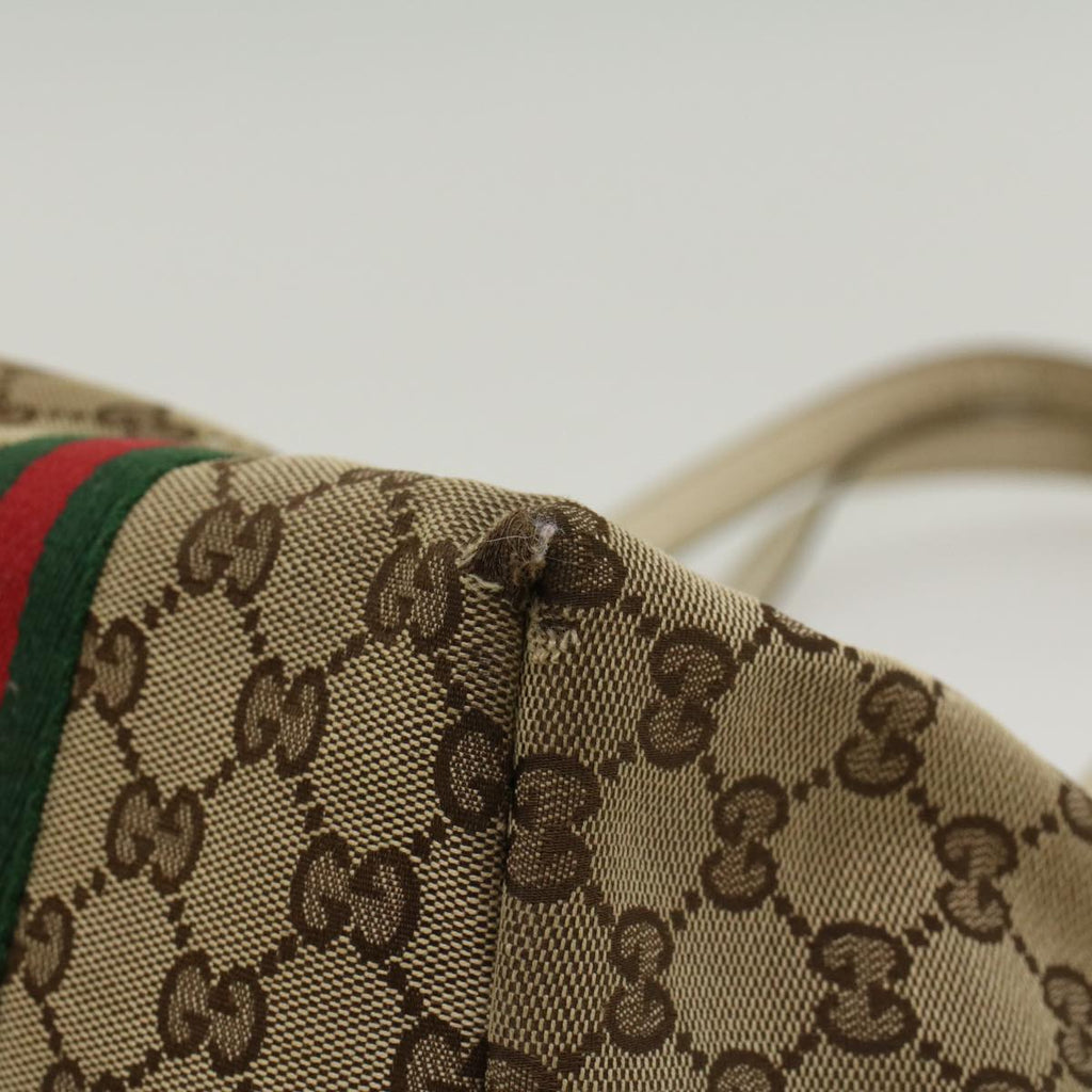 GUCCI GG Canvas Web Sherry Line Shoulder Bag Beige Red Green 139260 47709