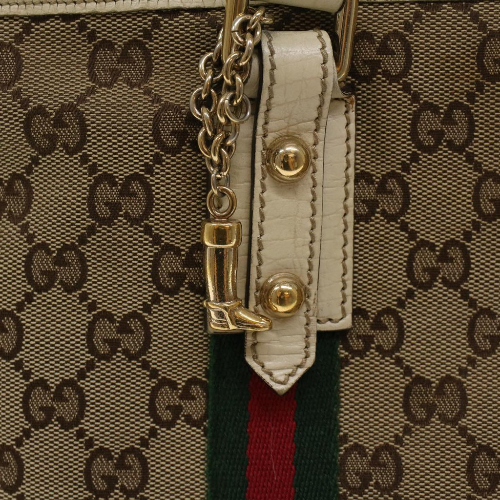 GUCCI GG Canvas Web Sherry Line Shoulder Bag Beige Red Green 139260 47709