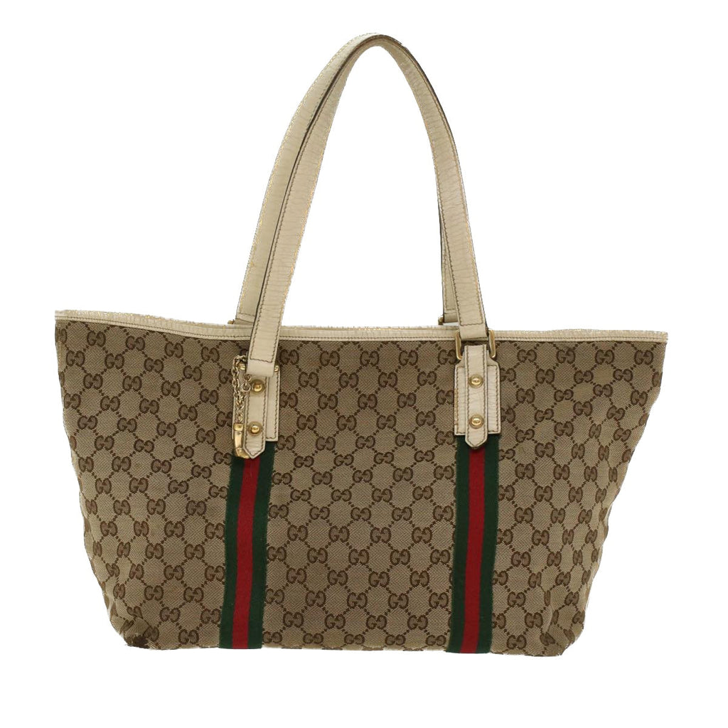 GUCCI GG Canvas Web Sherry Line Shoulder Bag Beige Red Green 139260 47709