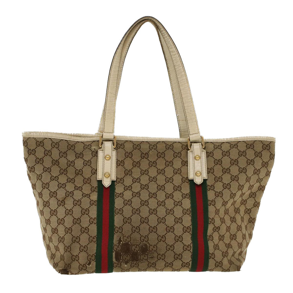 GUCCI GG Canvas Web Sherry Line Shoulder Bag Beige Red Green 139260 47709