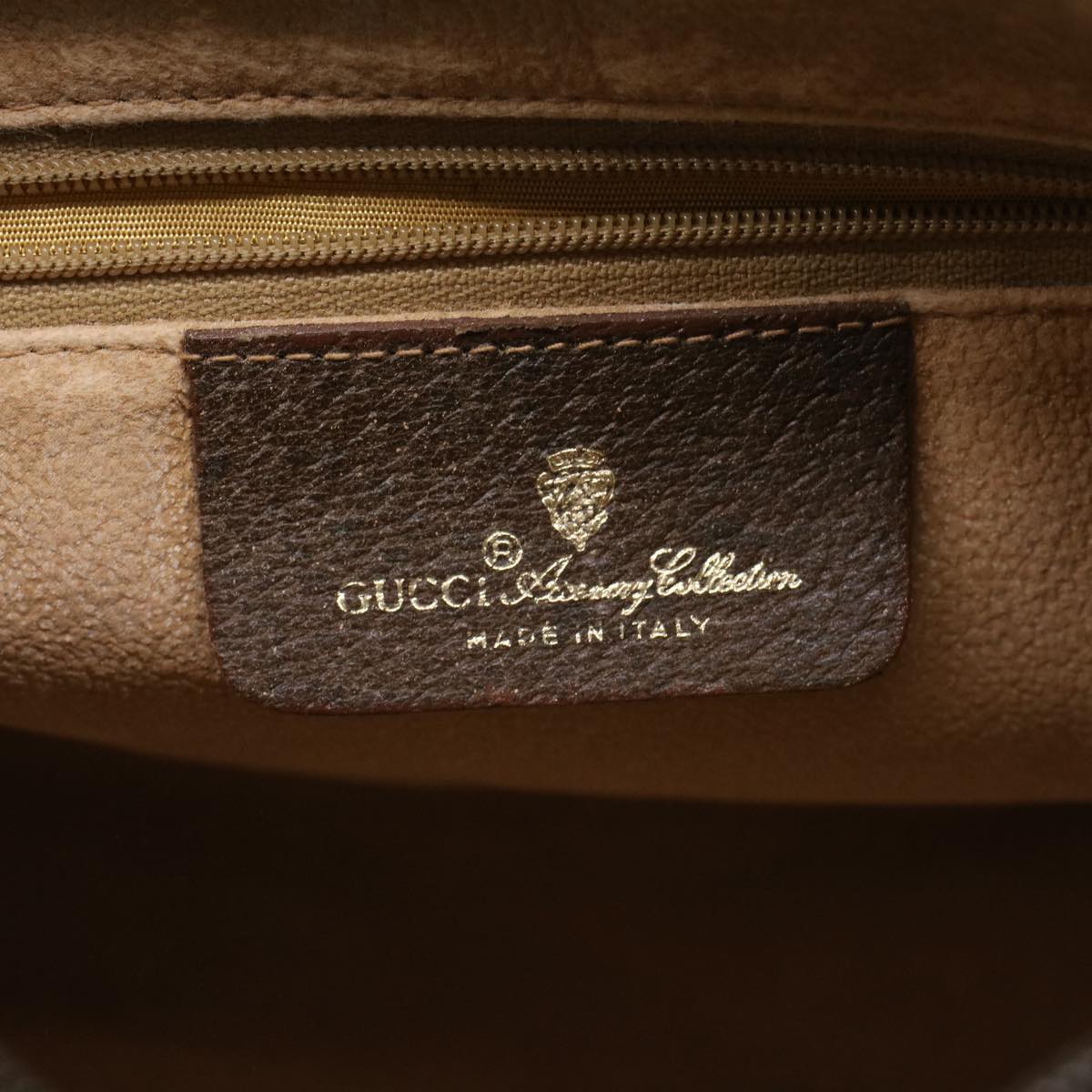 GUCCI GG Canvas Web Sherry Line Shoulder Bag PVC Leather Beige Green 47988