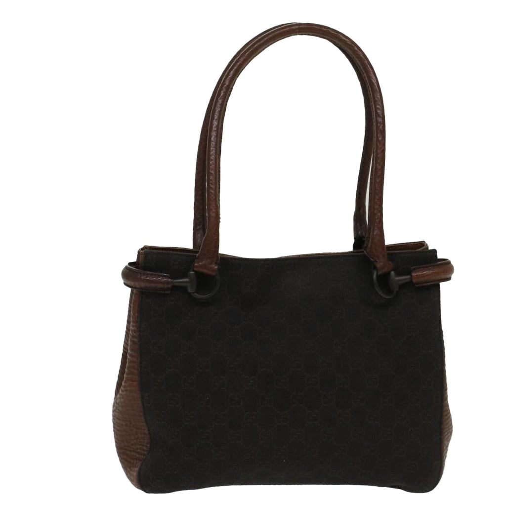 GUCCI GG Canvas Tote Bag Black Brown 47993
