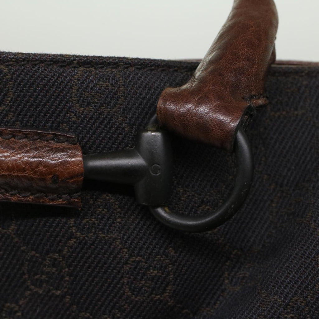 GUCCI GG Canvas Tote Bag Black Brown 47993