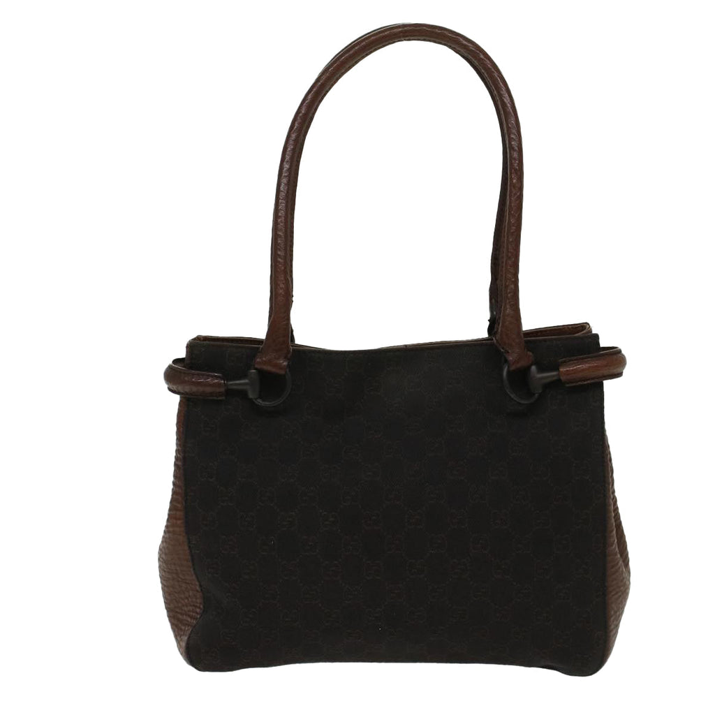 GUCCI GG Canvas Tote Bag Black Brown 47993