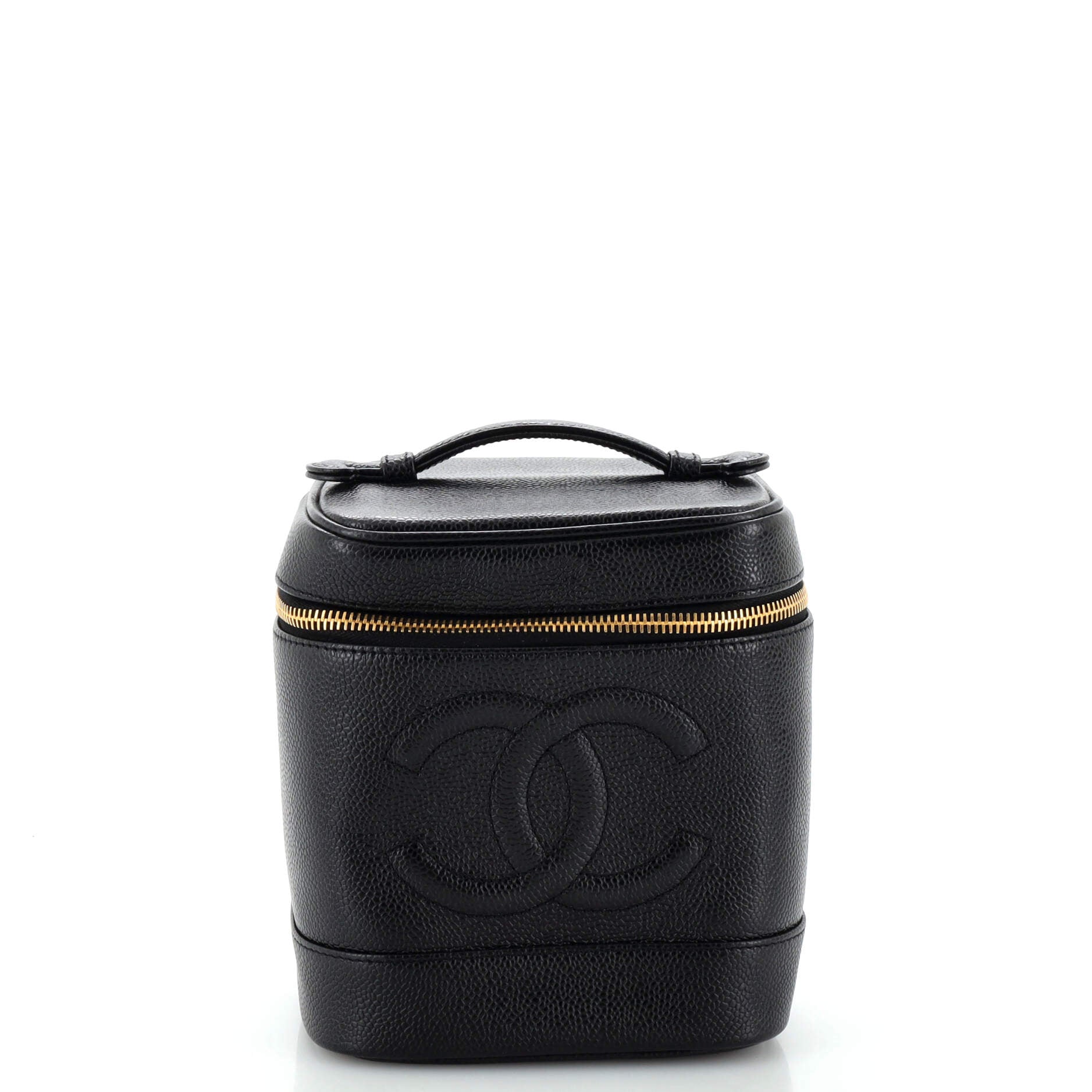 CHANEL Vintage Timeless Cosmetic Case Caviar Tall