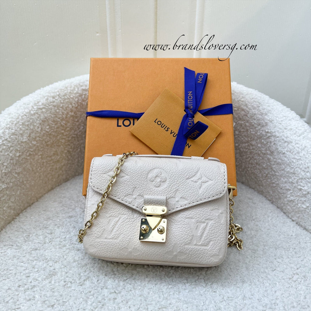 LV Micro Metis in Cream Empreinte Leather and GHW