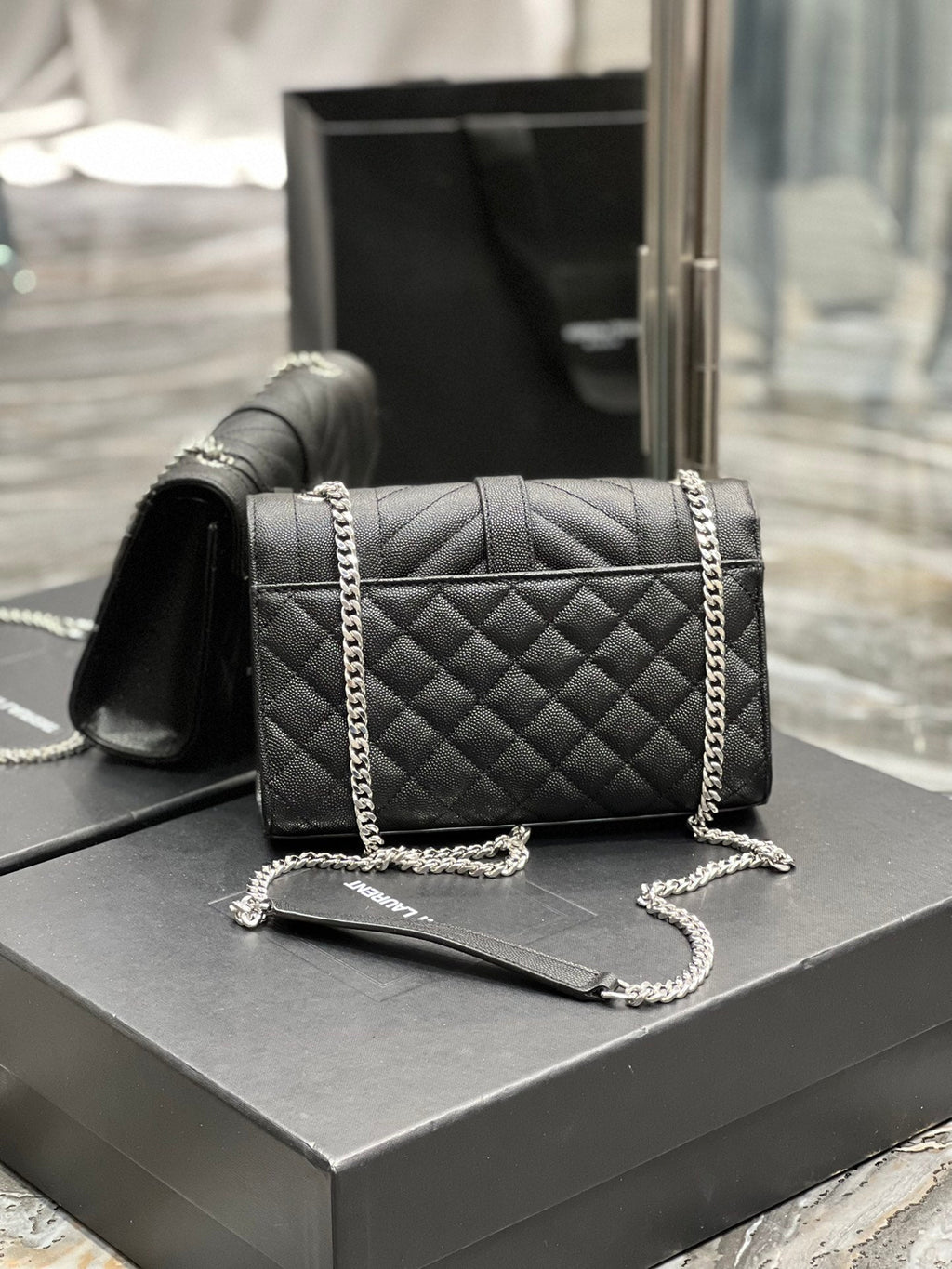 GLAMI Small Bag Black In Mix Matelasse For Women 8.2in/21cm YSL 600195BOW921000