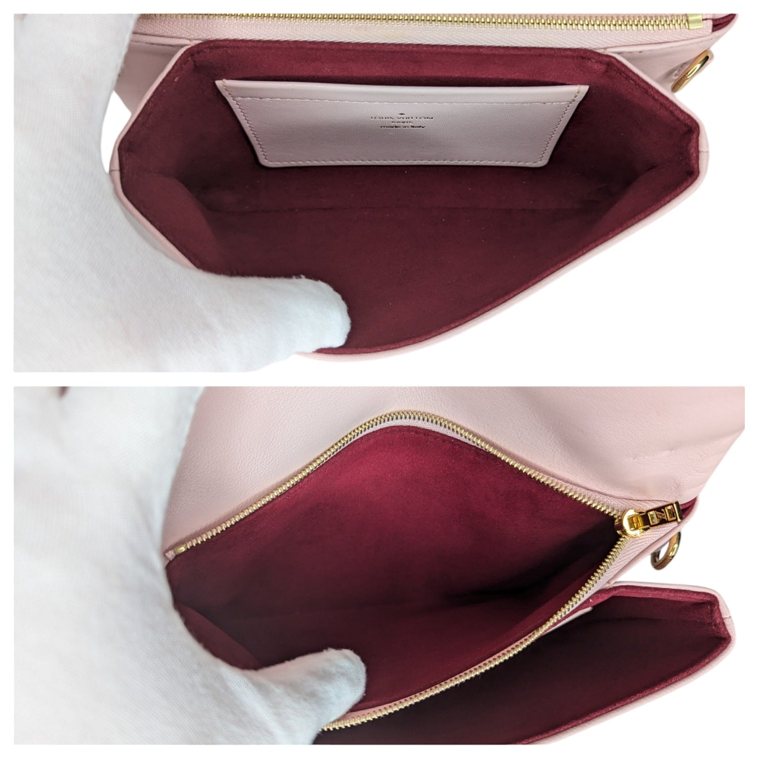 Louis Vuitton Pink Monogram Embossed Lambskin Coussin Pochette