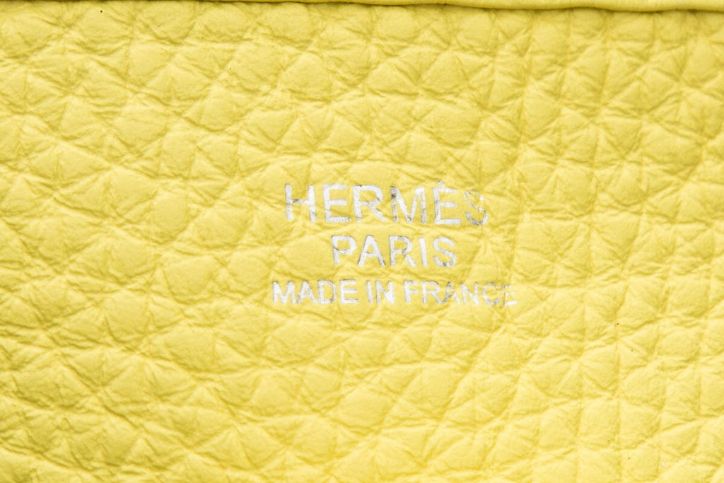 HermÃƒÆ’Ã‚Â¨s Yellow Evelyne Handbag PM with Clemence Leather