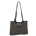 FENDI Zucchino Canvas Mamma Baguette Shoulder Bag Nylon Navy 48016