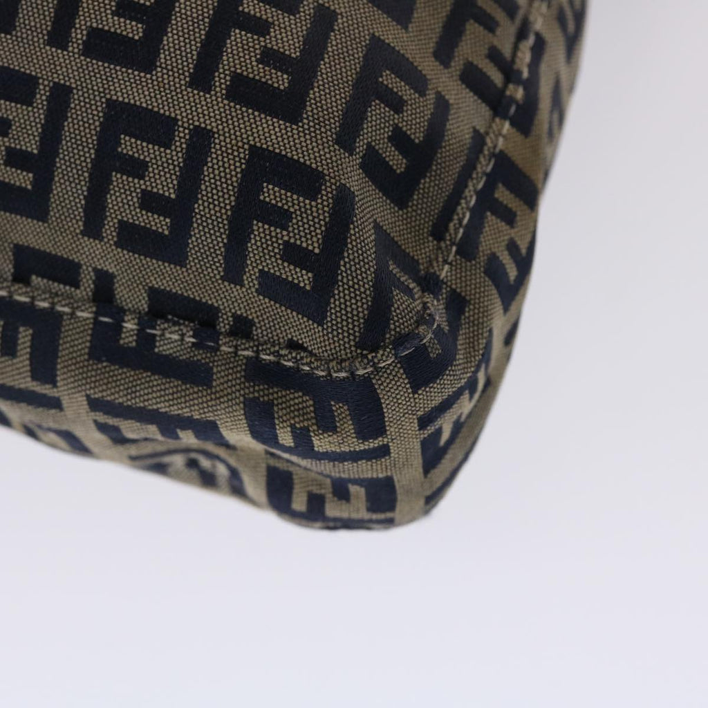 FENDI Zucchino Canvas Mamma Baguette Shoulder Bag Nylon Navy 48016