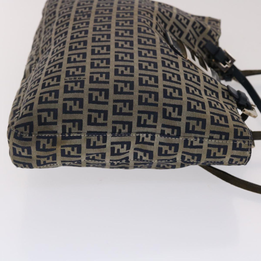 FENDI Zucchino Canvas Mamma Baguette Shoulder Bag Nylon Navy 48016