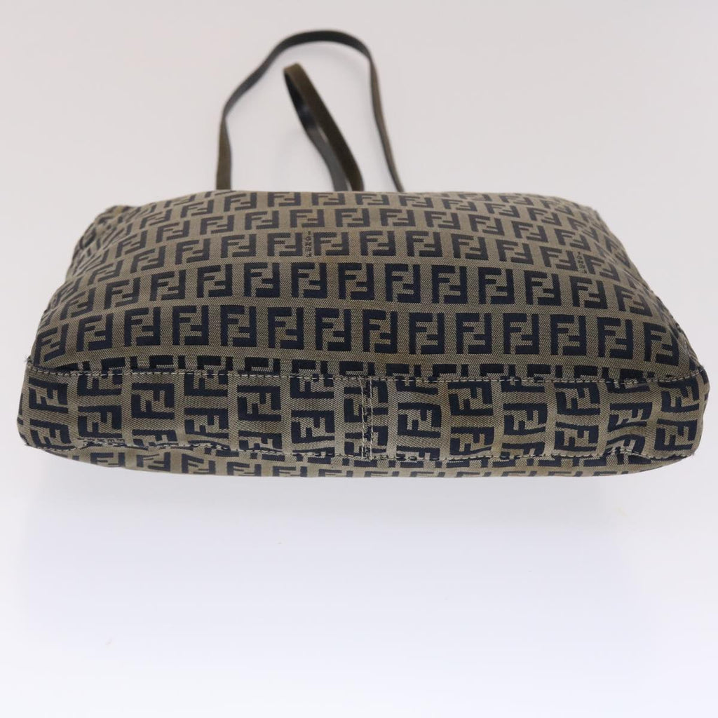FENDI Zucchino Canvas Mamma Baguette Shoulder Bag Nylon Navy 48016