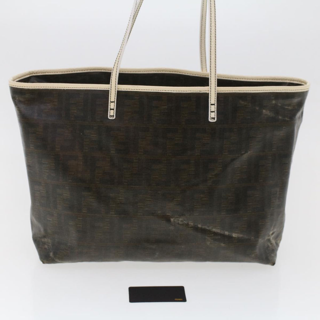 FENDI Zucca Canvas Tote Bag Coated Canvas Dark Brown 48017