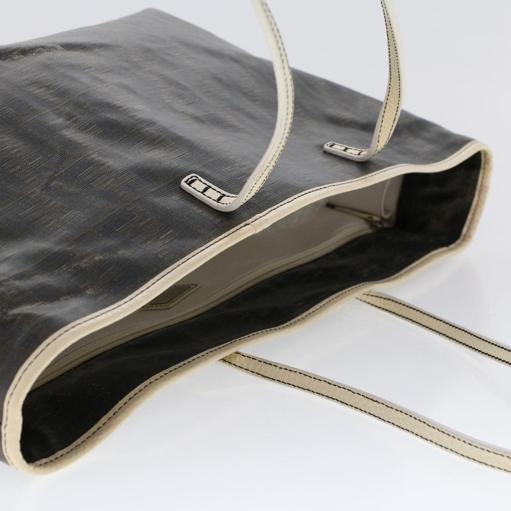 FENDI Zucca Canvas Tote Bag Coated Canvas Dark Brown 48017