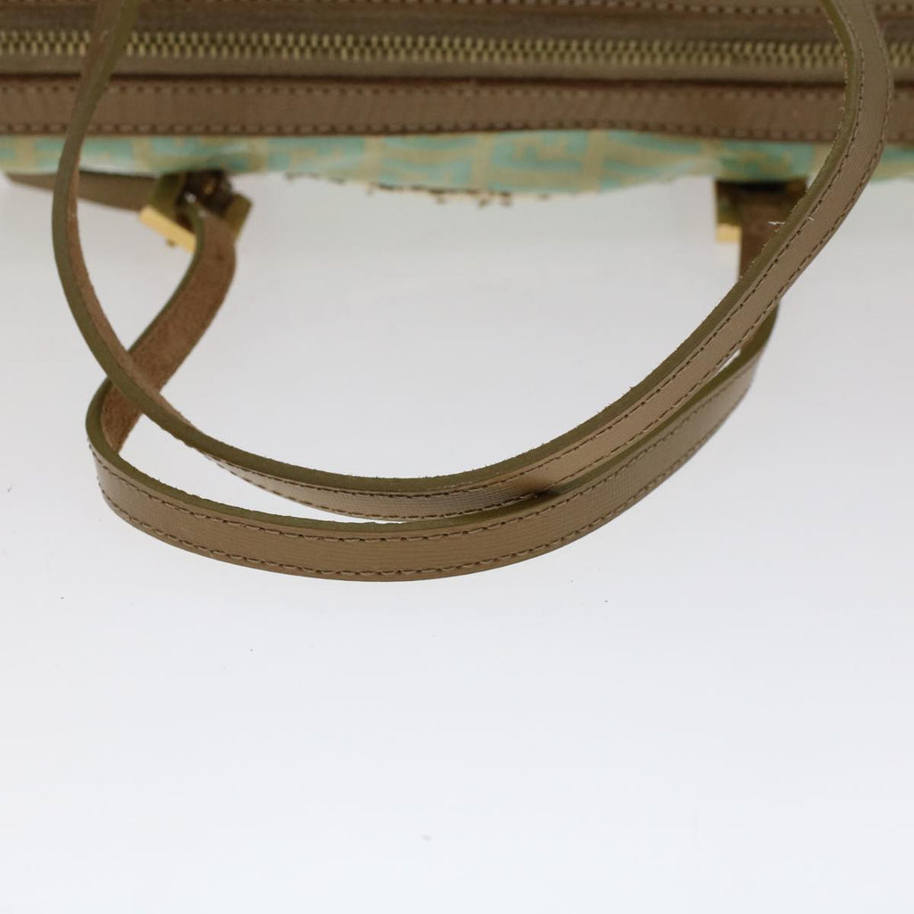 FENDI Zucchino Canvas Hand Bag Coated Canvas Light Blue 48018