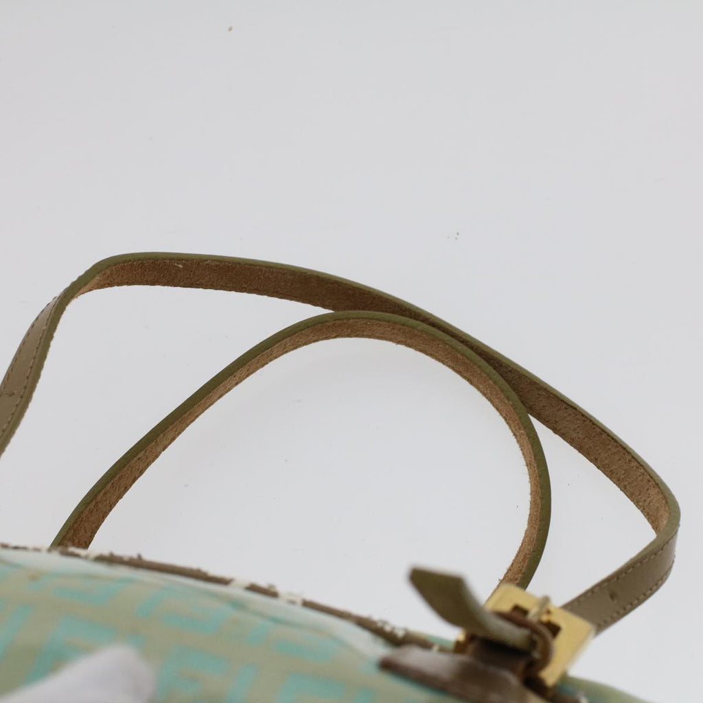 FENDI Zucchino Canvas Hand Bag Coated Canvas Light Blue 48018